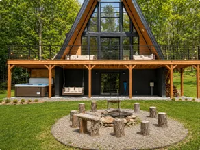 Luxurious A-Frame Retreat with Hot Tub - Image 3