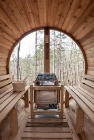 Barrel Sauna & Hot Tub - Luxe N. Georgia A-Frame - Image 4