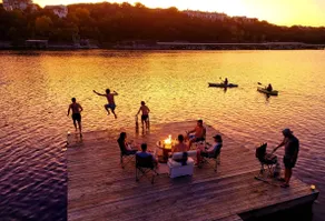 HillyViews Lakefront Cabin, Island-Dock Kayak Fish - Image 5