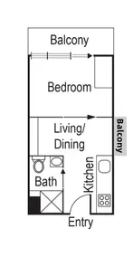 20 sqm Whole Apartment with two balconies - Image 2