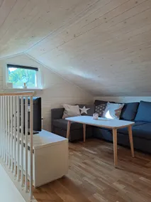 Modern apartment with patio by meadows, forest and sea - Image 3