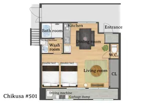 On Sale! 2 double beds, 2 futons/up to 6 people/5-minute walk to Don Quixote - Image 4