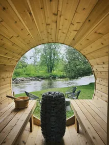 Sauna, Aframe Riverside Cabin on Sturgeon River - Image 4