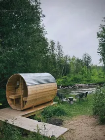 Sauna, Aframe Riverside Cabin on Sturgeon River - Image 3