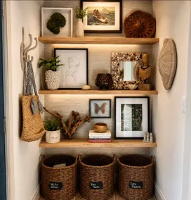 Wooded luxe cottage-outdoor shower-firepit - Image 4
