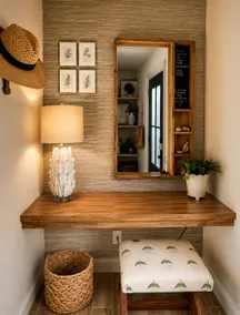 Wooded luxe cottage-outdoor shower-firepit - Image 5