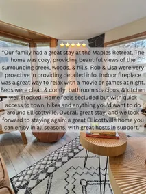 MaplesRetreat Cozy Ellicottville Getaway Fireplace - Image 4