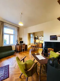 Stromovka Parkview Apartment • Balcony & Workspace - Image 4