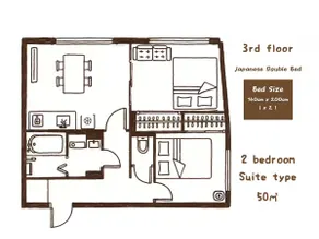 LA303 Shinjuku Designer Suite Bright Free WiFi 45㎡ - Image 2