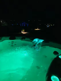 Open water view: cozy hot tub & fire pit with dock - Image 2