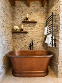 Luxury Log Cabin with Copper Tub - Image 3