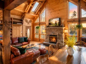 Poconos True Log Cabin with Views, Hot Tub & Game Room - Image 5