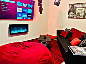 King Bed • Cozy Movie Night, Fire Pit + 75” TV - Image 3