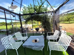 Inflora 4 Person Personal Sensibility Camping Type 3. Charcoal barbecue outdoors. Transparent tent. Air tent 3.4 - Image 4