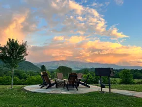 View of Mt Guyot · Hot tub · Fire pit · Pool Table - Image 2