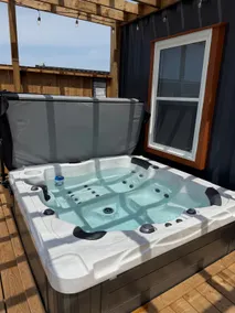 Double wide shipping container cabin with hot tub. - Image 3