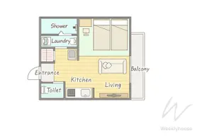 Hirarisan LLC's apartment, 2 stops to Kyoto Station!Twin-bed apartment where you can cook and do laundry - Image 5