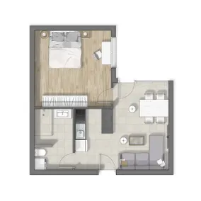 Spacious and bright 2-room apartment – L'Antre de la Force - Image 2