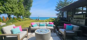 Mid-Century Lake Michigan Escape | Private Beach - Image 5