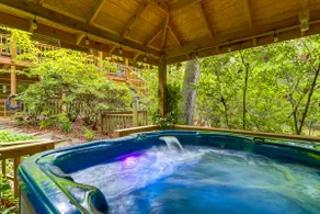 'drifting Feather' Mountain Cabin: Waterfront Deck - Image 3