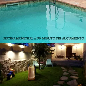 Entre Acebedas Cottage: garden, outdoor fireplace - Image 3