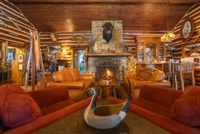 Romantic Log Cabin, Large Stone Wood Fireplace - Image 5