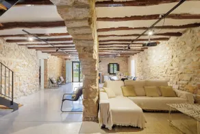 Stone farmhouse with pool, surrounded by fields. - Image 3