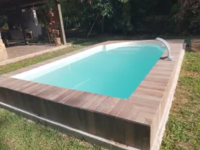 Ranch with a swimming pool and river in front of the gate. - Image 2