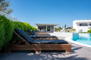 Plaka Naxos villa pool breakfast Depis Edem red - Image 5