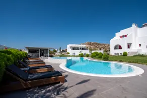 Plaka Naxos villa pool breakfast Depis Edem red - Image 2