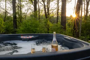 Hot tub under the stars at cozy cabin in the FLX - Image 2