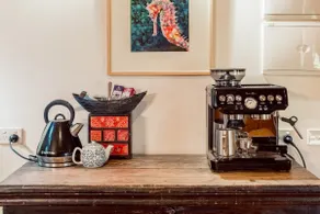 ”Rainbows End” Art, King Bed, Espresso, Bath house - Image 5