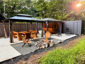 Log house with barrel sauna, fire pit, BBQ, and wood stove, available for rent as a whole villa - Image 2