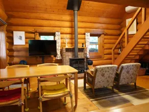 Log house with barrel sauna, fire pit, BBQ, and wood stove, available for rent as a whole villa - Image 3