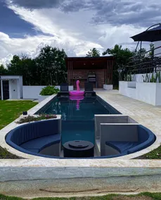 Modern villa with pool, grill, and fire pit - Image 2