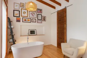 Fire Pit Soaking Tub Enclosed Lanai Artisan Home - Image 2