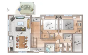 BBQ with roof/climbing wall/NETFLIX/100-inch projector/air conditioning in each room - Image 2