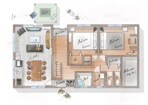 BBQ with roof/climbing wall/NETFLIX/100-inch projector/air conditioning in each room - Image 3