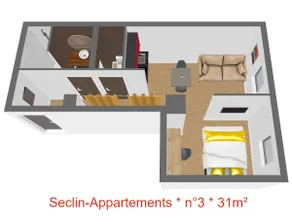 Seclin-Appartements * N°3 * 31m² (338 sq. ft.) - Image 3