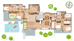 Pool and barbecue area included! < Maximum 20 people > 8 rooms/karaoke facilities available/pets allowed - Image 5