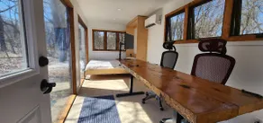 Modern Log Home + Container in Middle of Forest - Image 3