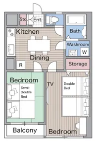30min to Asakusa/8min walk fm JR Kashiwa/2DK/4beds - Image 2