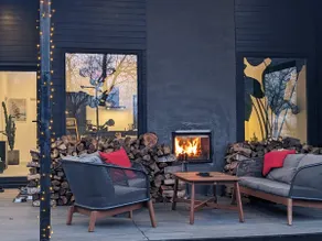 Black Walnut House with indoor outdoor fireplace - Image 4