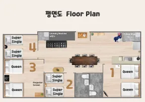 Pohang in the Starlit Forest ㅣ10% discount for 2 nights ㅣ4 rooms, 8 beds, blankets washed after each stay ㅣBeam projector ㅣParty room ㅣMassage chair - Image 3
