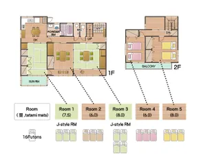 Max 16 guests, 134㎡, 2 free parking,Japanese style - Image 5