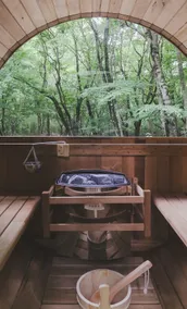 NASU terrace LEI: Private barrel sauna and herb-scented garden BBQ / Peace and quiet by the forest and waterfront - Image 2