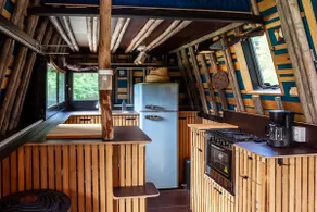 Wooden Glampervan on the water at City Camping - Image 2