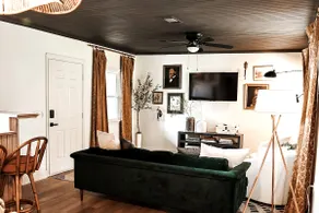 Sweet Myrtle, Midcentury, King Bed, Record Player - Image 2