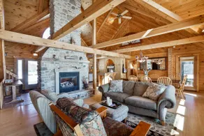 Lakefront 5BR Log Home | AC, Hot Tub, Sauna & Dock - Image 2