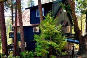A-frame modern cabin, tree top lake view fireplace - Image 4